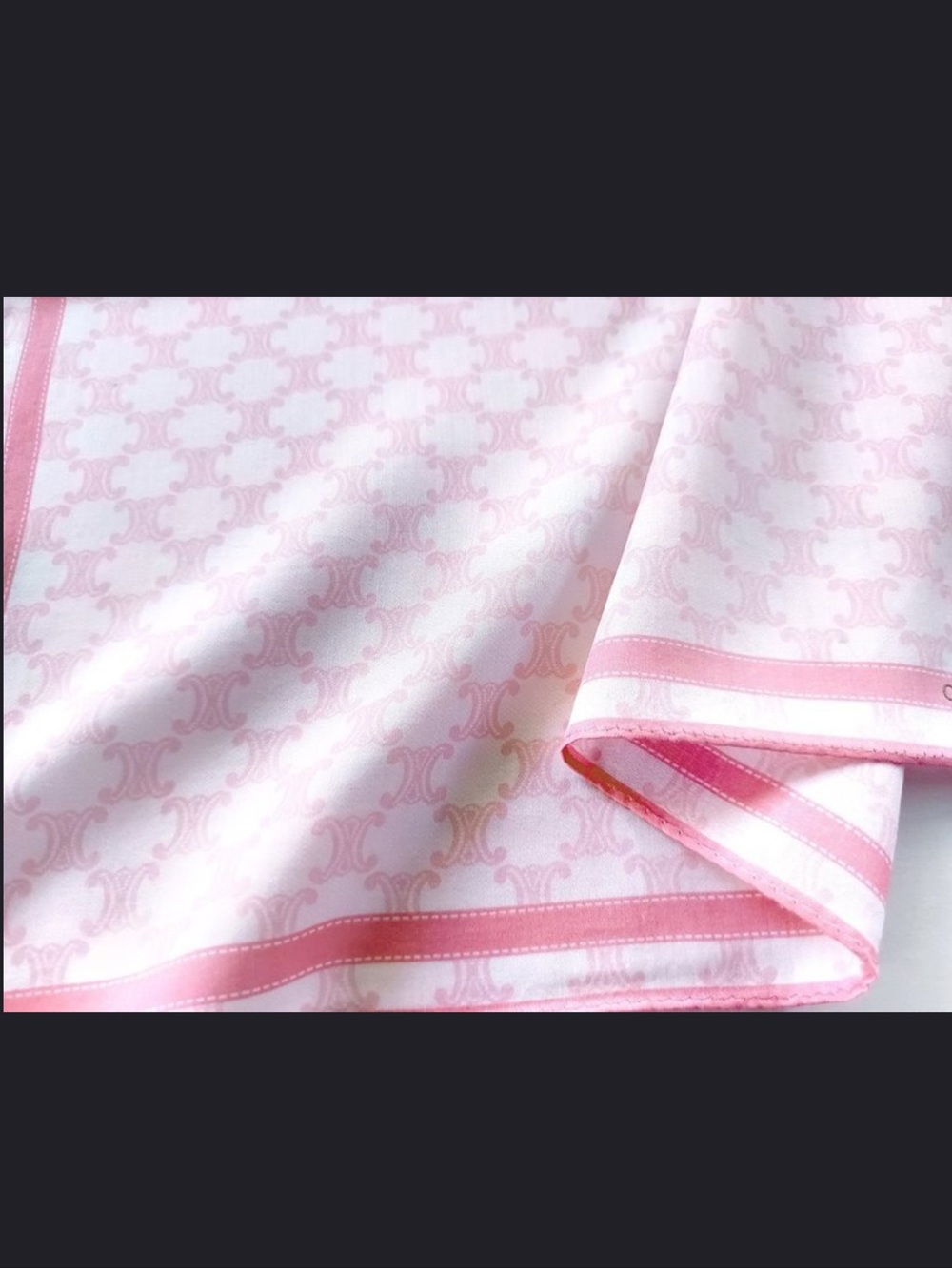 Celine 🌸🌷🎀🩷 Pink Logo Handkerchief - Picture 4 of 14